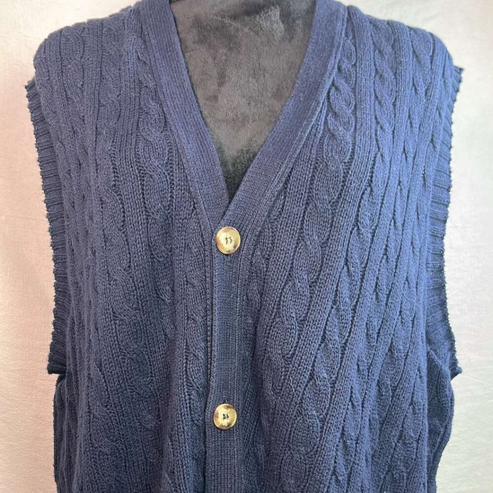 Redwood & Ross Wool/Silk Sweater Vest Size XL Madmen Vintage Grandpa Hipster